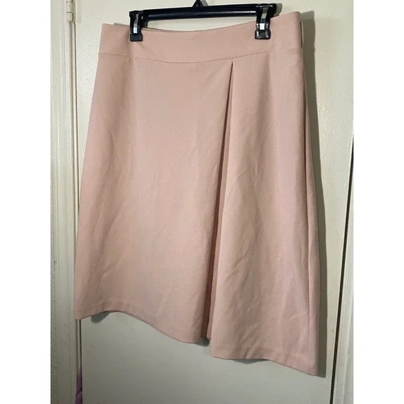 Worthington Rose Smoke Pink A-Line Pleated Knee Length Skirt Womens 12 - Picture 2 of 6